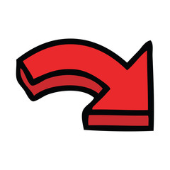 cute cartoon pointing arrow