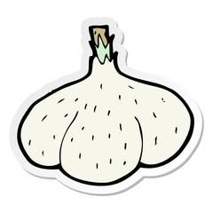 sticker of a cartoon garlic