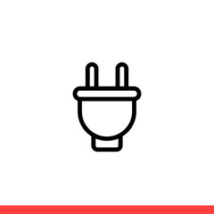 Plug vector icon, electric symbol. Simple, flat design for web or mobile app