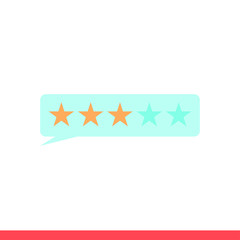 Review vector icon, stars symbol. Simple, flat design for web or mobile app