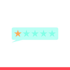 Review vector icon, stars symbol. Simple, flat design for web or mobile app