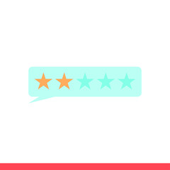 Review vector icon, stars symbol. Simple, flat design for web or mobile app