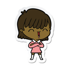 sticker of a cartoon woman