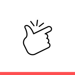 Snap finger vector icon, easy concept symbol. Simple, flat design for web or mobile app