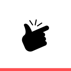 Snap finger vector icon, easy concept symbol. Simple, flat design for web or mobile app