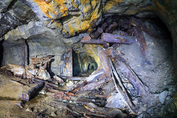 Rocky corridors of underground mines