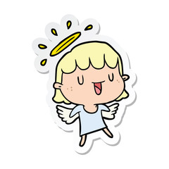 sticker of a cartoon angel