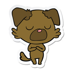 sticker of a cartoon dog