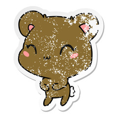 distressed sticker cartoon kawaii cute teddy bear