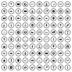 100 sport journalist icons set in simple style for any design vector illustration