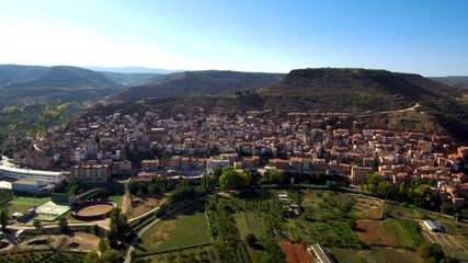 Fototapeta premium Valencia. Village of Ademuz. Spain. Aerial view by Drone