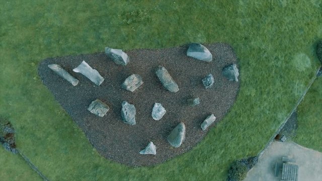 Drone aerial Carnac menhirs Brittany 4k