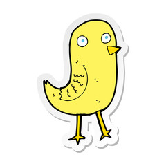 sticker of a funny cartoon bird