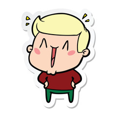 Fototapeta premium sticker of a cartoon excited man