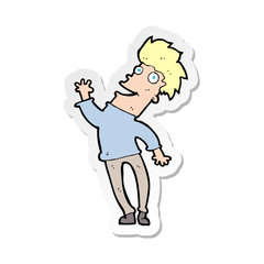 sticker of a cartoon happy man