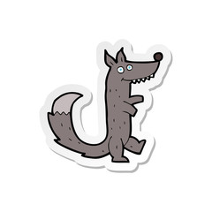sticker of a cartoon wolf