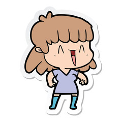 sticker of a cartoon woman