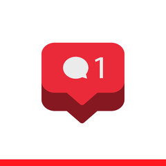 Fototapeta premium Comment isometric vector icon, social media emotion symbol. Simple, flat design for web or mobile app