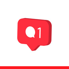 Comment isometric vector icon, social media emotion symbol. Simple, flat design for web or mobile app