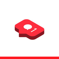 Comment isometric vector icon, social media emotion symbol. Simple, flat design for web or mobile app