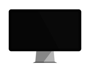 Flat design of TV screen isolated on white background. Template or mock up of lcd plasma. Vector illustration. 