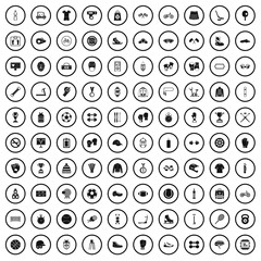 100 sport accessories icons set in simple style for any design vector illustration