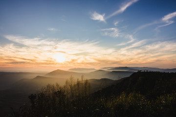 sunset in the mountains