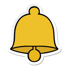 Naklejka premium sticker of a cute cartoon brass bell