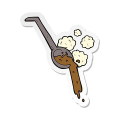 sticker of a cartoon pouring gravy