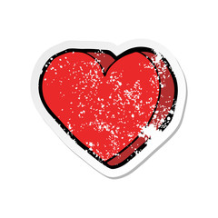 distressed sticker of a cartoon love heart