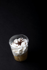 Parfait on black background