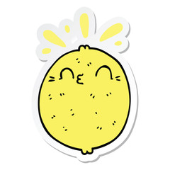 sticker of a cute cartoon lemon