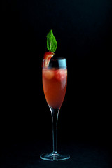 Cocktail on black background