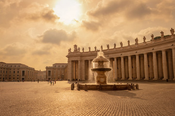 Saint Peter's basilica in St Peter's square in Vatican, Rome Italy
