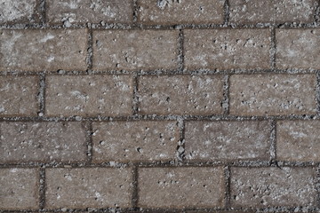 Rock Salt on Brick Sidewalk