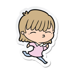 sticker of a cartoon woman