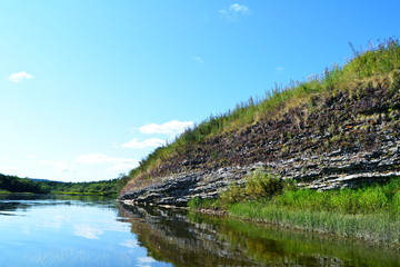 rocky shore by the river