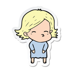 sticker of a cartoon woman