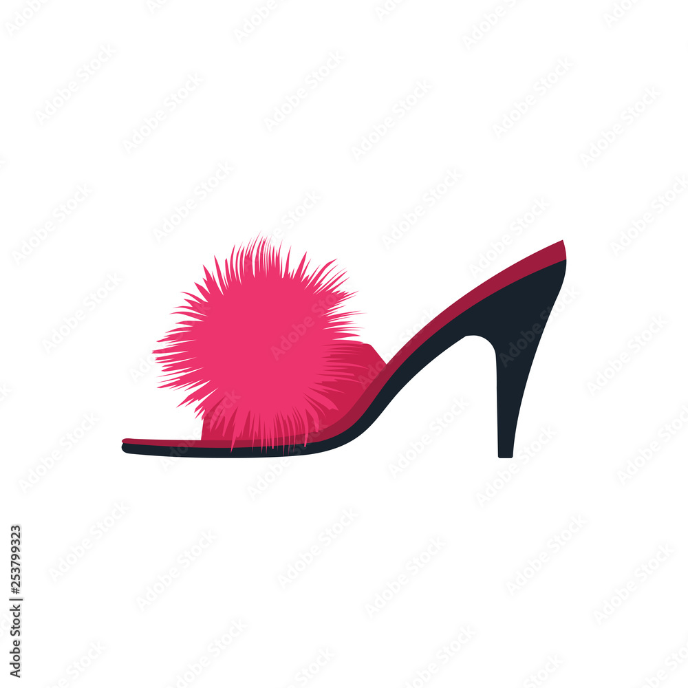 Canvas Prints woman pom-pom shoe icon