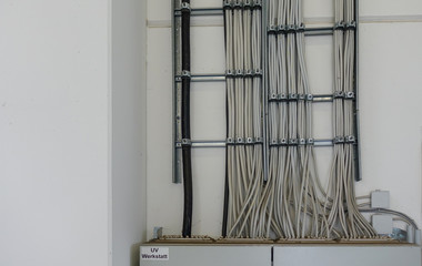 many power cables lead to a fuse box
