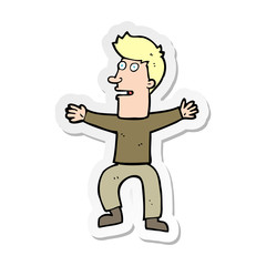 sticker of a cartoon startled man