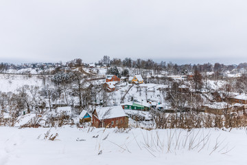 a view of Mozhaysk,  a small historic town near Moscow in Russia