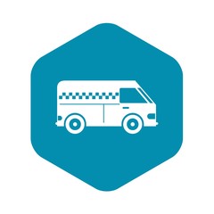 Minibus taxi icon in simple style isolated on white background