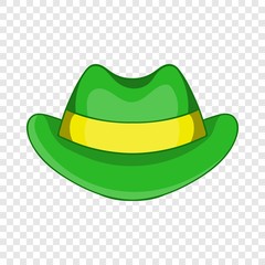Green hat icon in cartoon style isolated on background for any web design 