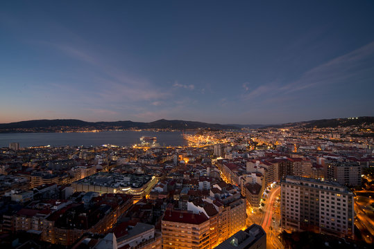 aerial panoramas of the city of vigo