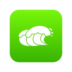 Ocean wave with foam icon in simple style isolated on white background. Water symbol