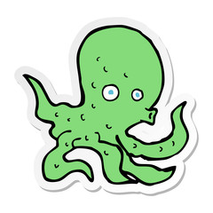 sticker of a cartoon octopus