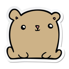 sticker of a cute cartoon bear
