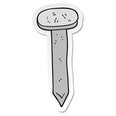 sticker of a cartoon nail