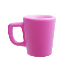 Ceramic Pink Mug Isolated on White, 3d rendering, Coffee Cup